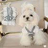 Cotton Pet Suspender Skirt Grid Breathable Cat Dog Princess Dresses Traction Buckle Pastoral Style Two Leg Dress Clothes Cat Dog