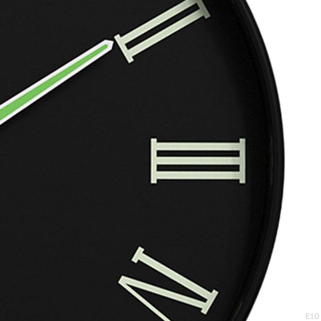 Contemporary Round Hanging Clock with Night Light Display Material And Lightweight for Bedroom