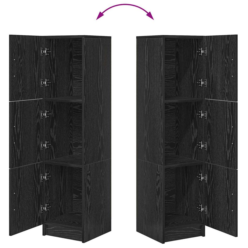 Highboard In Black Oak Look 31.5 X 32 X 122.5 Cm