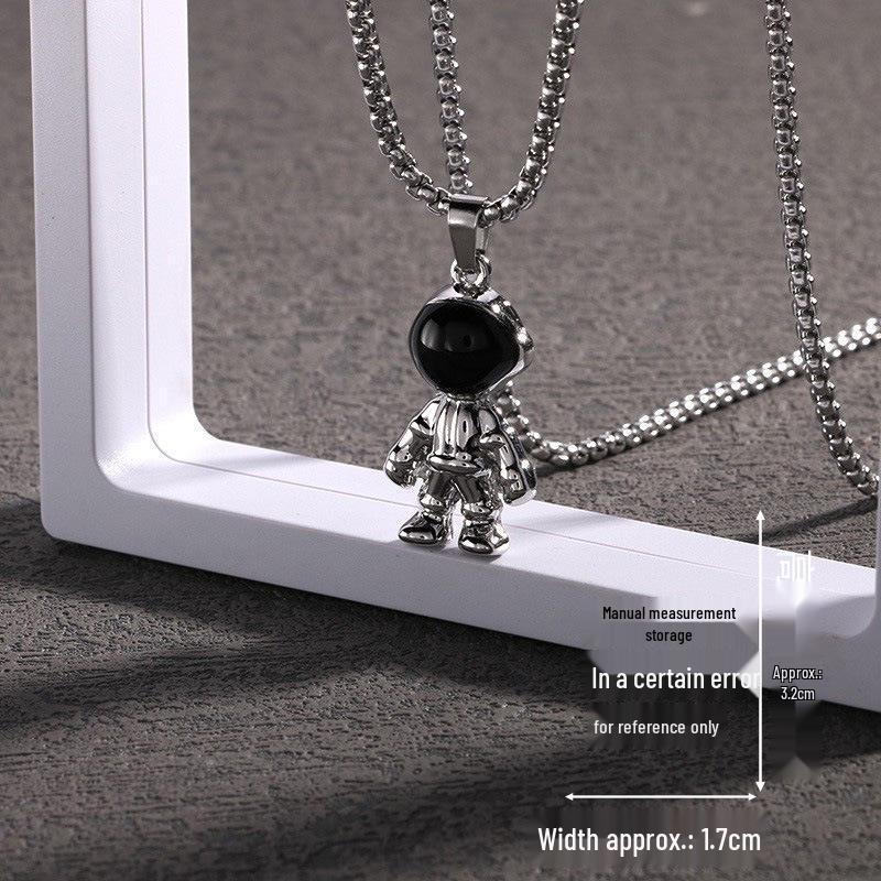 Astronaut Stainless Steel Necklace - Unisex Hip Hop Disco Chain