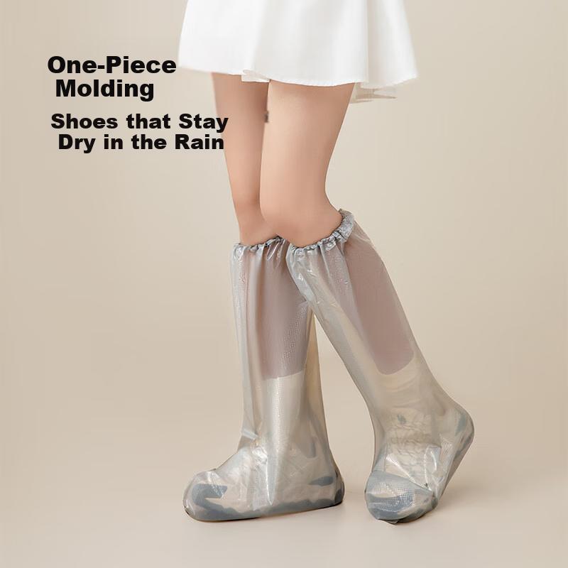 KUMBAZZ Waterproof Shoe Covers, Disposable Rain Shoe Covers, Thickened Long Rain Boots, Non-Slip Rain Boots for Adults, 5 Pairs
