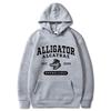 Unisex Hooded Long Sleeve Sweatshirt With Alligator Print Loose Fit Casual Streetwear Fall