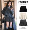 Miu-Style Dark Gray Wool Pleated Women's A-Line Skirt - 2025 New Thickened JK Style for Autumn/Winter