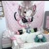 Japanese Girly Heart Background Wall Hanging Cloth Maid Cat Girly Background Cloth Wall Atmosphere Room Decoration Tapestry Gift