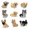 Tiny Dog Figurine Little Pet Resin Ornament Miniature Animal Figures for Micro Fairy Garden Landscape DIY Crafts Aquarium Plant Pot Decor