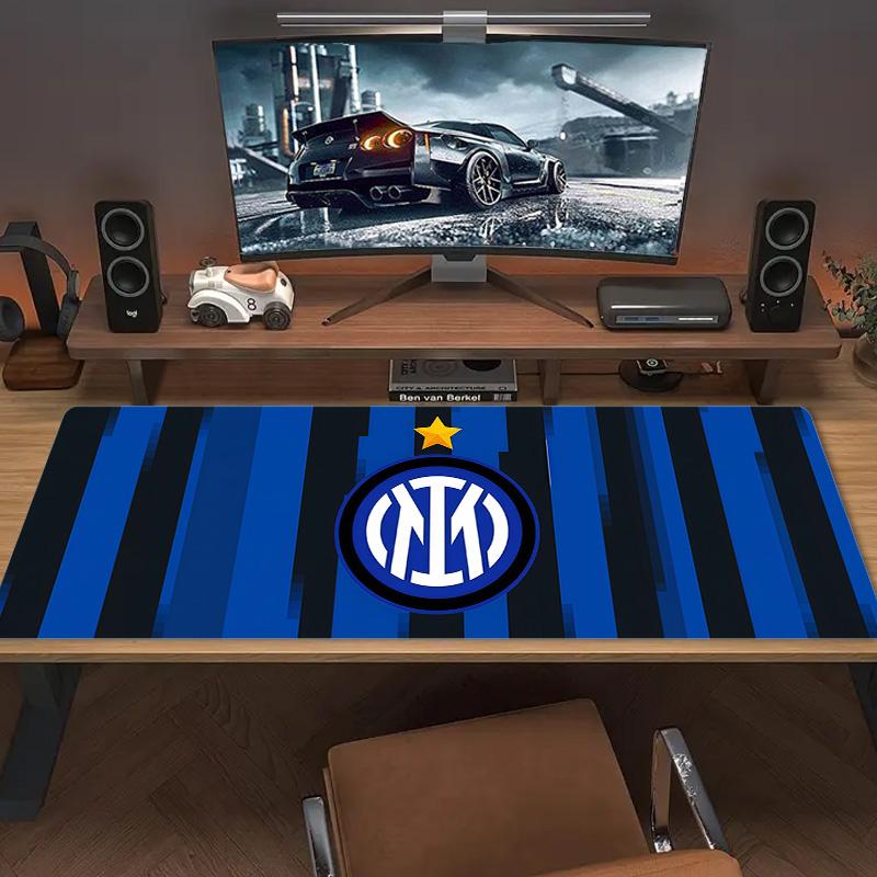 Inter Mailand Farbe Mauspads Großes Gaming-Tischkissen Rutschfeste Laptop-Tablet-Große Mauspads XXL-Matten Mini-PC-Spielmatte Mit Verriegeltem Rand