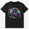 Colorful Paint Splash Garbage Truck Art Graphic Unisex T-Shirt