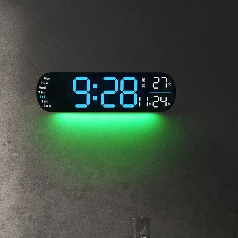 Stylish LED Digital Alarm Clock with Adjustable Brightness Wall Mount Clock Perfect for Bedroom, Offices,Home Decors
