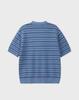 WORK ON BODY OFF Ritme Semi-Overfit Cotton Collared Short Sleeve Knit [Blue]