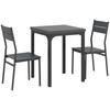 Three-Piece Minimal and Compact Dining Set, Grey Wood Effect