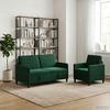 Sofa Set with Storage 2 pcs Dark Green Polyester