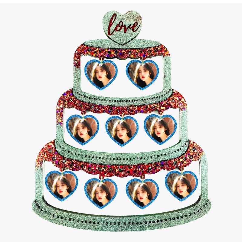 Cake Love Photo Frame Drop Glue Mold Diy Christmas Decor Cake Love Photo Frame Pendant Desktop Ornament Silicone Mold