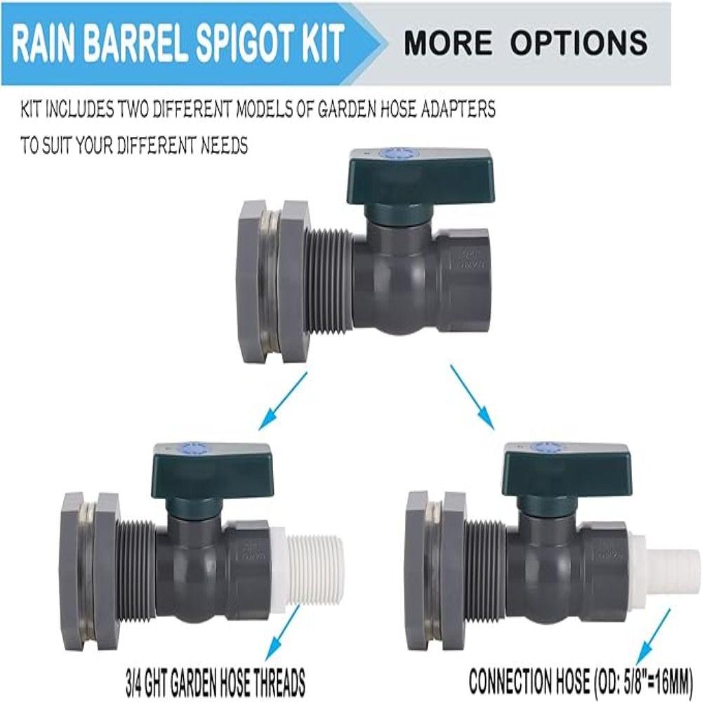 Thread Seal Tape Rain Barrel Faucet Valve Kit Hard Garden Diverter Kit Garden Barrel