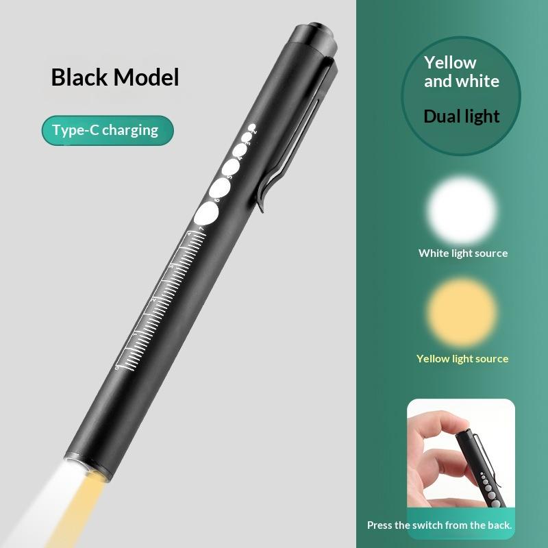 Dual Light Source Pupil Pen Oral Penlight Led Flashlight With Digital Display Screen Mini Medical Handy Usb Rechargeable