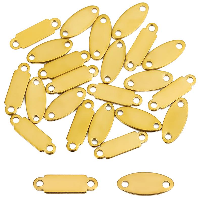 30pcs PVD Never Fade Stainless Steel Necklace Connectors Clasps Double Big Hole Bar Links Stick Bracelet Findings Jewelry Making