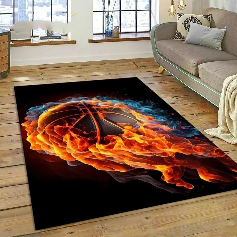 Basketball Court Frame Carpet for Children Bedroom Cartoon Kid Crawling Play Rug Non-slip Doormats Living Room Decor Floor Mat