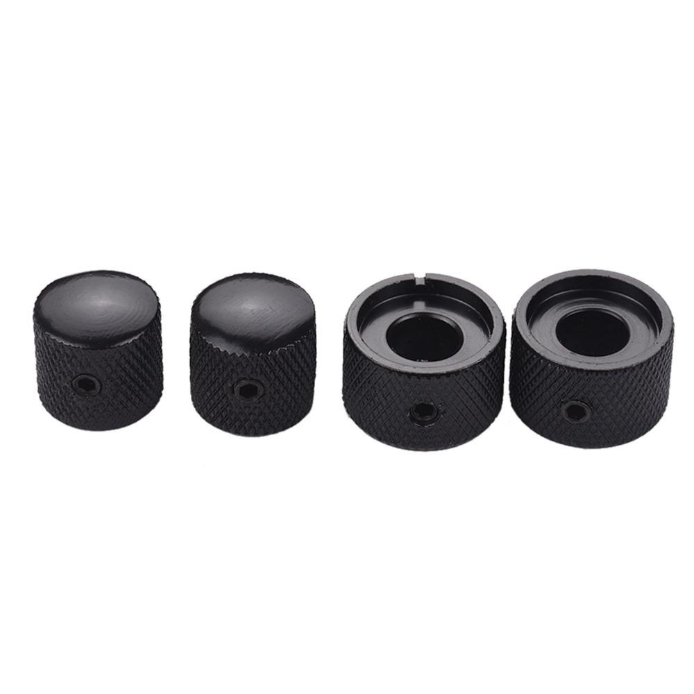 2sets Metal Electric Bass Guitar Knobs Golden/Silver/Black Guitar Control Knobs Electric Bass чёрный