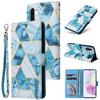 For Samsung Galaxy A17 5G/A17 4G/A26 5G Case Lacquered Marble Pattern Leather Phone Cover with Wrist Strap