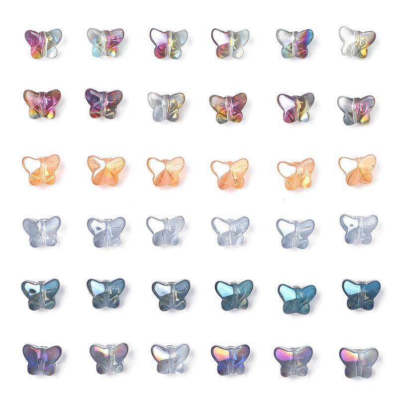 Glass Dazzle Color Butterfly Crystal Beads Loose Beads Handmade DIY Beading Bracelet Glass Beads Homemade Jewelry Accessories Beads for Jewelry Making