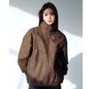Unisex Distressed PU Leather and Cotton Retro Jacket - Women's 2024 Quilted Winter Coat
