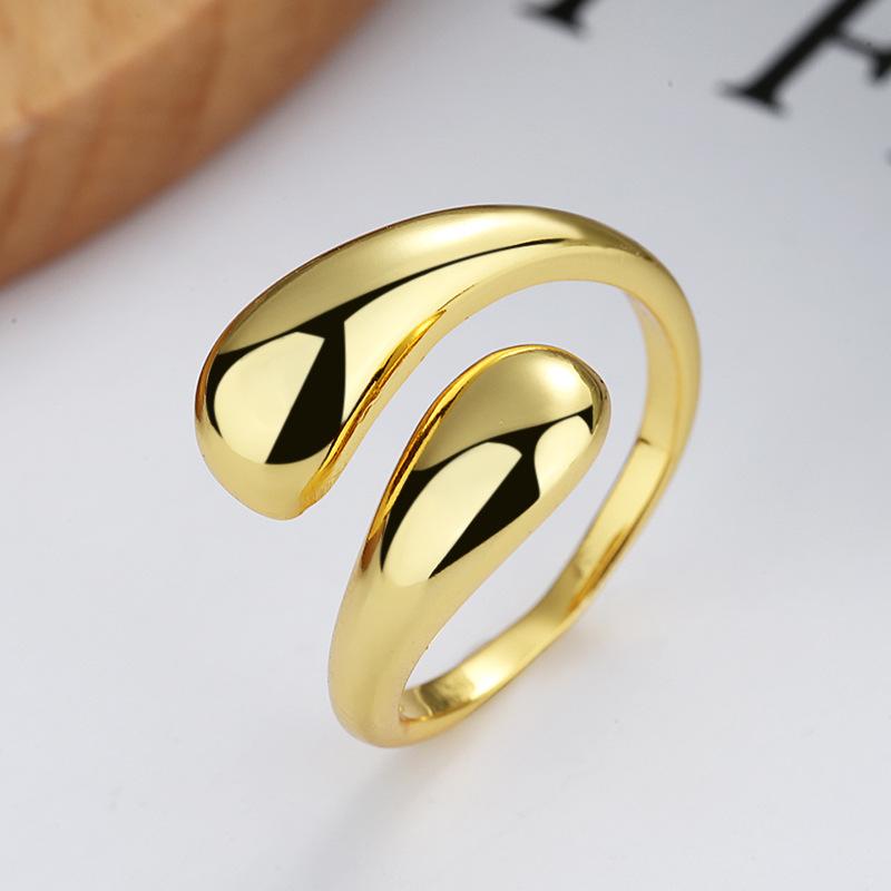 Irregular Metal Geometric Open Rings for Women Fashion Gold Silver Color Lava Pleated Wide Ring Party Temperament Jewelry Gifts