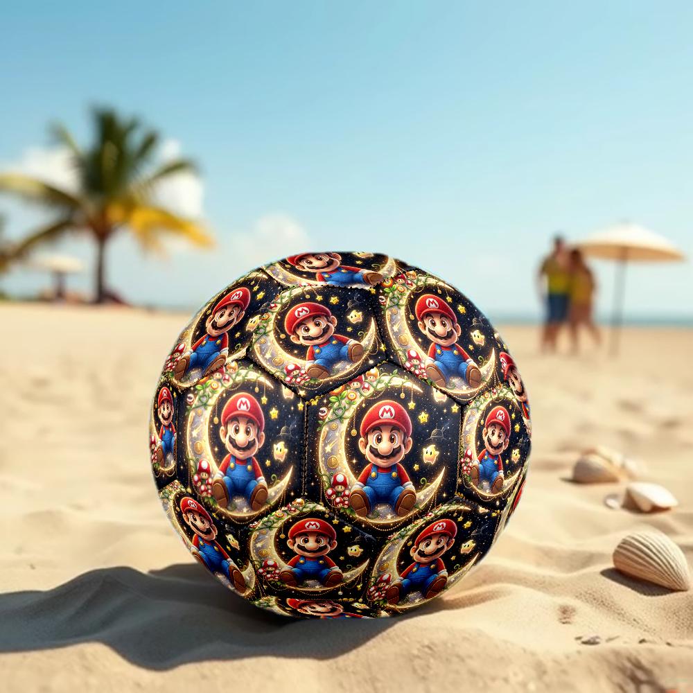 1pc Super Mario Game Cartoon Football Soccer Ball Size 5 Indoor Soccer Ball Fashion Colorful Backyard Game -Great For Sports Fans Gift HE50