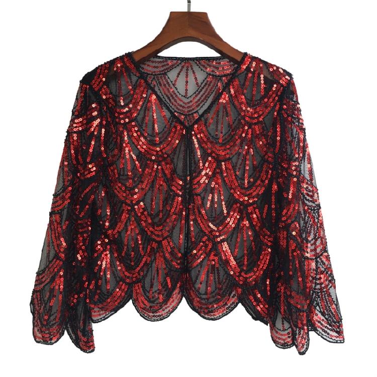 Bead Sequins Detailed Shawl Scarf for Special Occasion Unique Sequined Accessory for Trendy Outfits