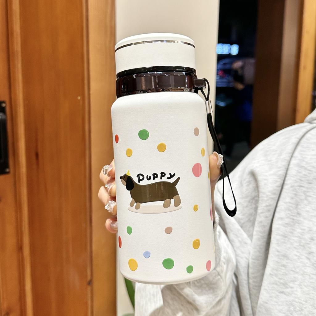 Luxury Style Thermos Cup Girls New Stylish Students Stainless Tea Portable Covered Water Cup Durable Durable Useful