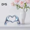 Statua in resina a forma di cuore con gesto a forma di cuore, scultura, decorazione per ufficio, matrimonio, scrivania
