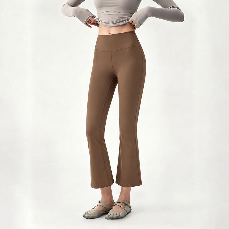 Women's Slim-Fit High-Waisted Micro-Flare Yoga Pants for Sports & Fitness, Accentuating Peach Shape, Elastic Long Pants