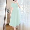ZANZEA Women Casual Round Neck Summer Short Sleeve Long Dress