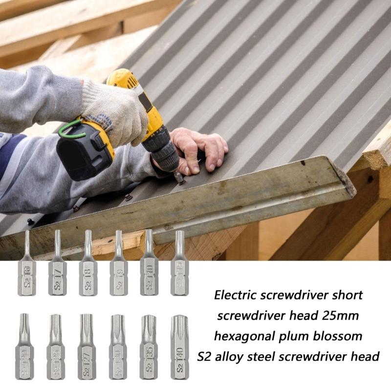 Steel Impact Bit 6Pcs Set Tamper Proof Bit Kit Magnetic Screwdriver Bit Professional Repairs Tool