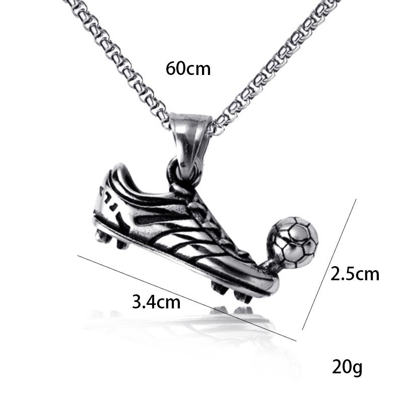 Fashion Sneakers Kick Football Necklace, Fan Athlete Pendant Necklace Alloy Jewelry