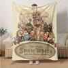 1pc, Snow White and the Seven Dwarfs Home Decor Gift Cozy Flannel Blanket for Bedroom, Living Room, Travel, Camping, Car