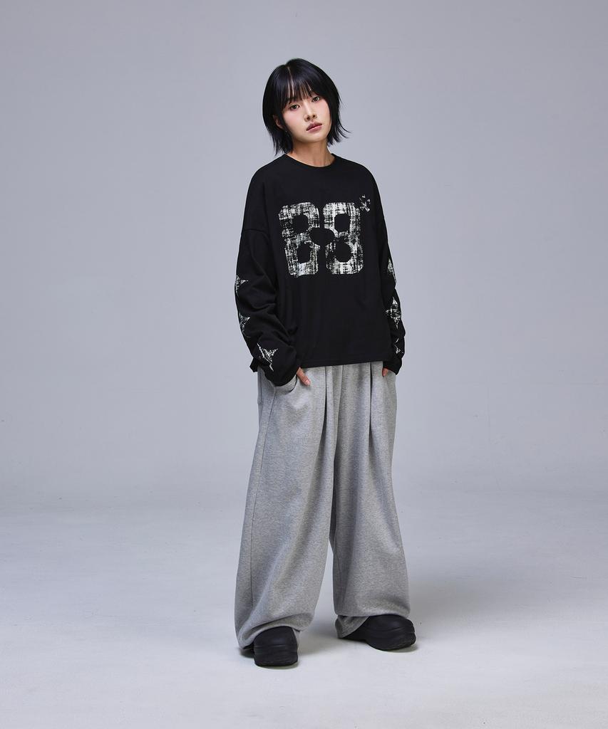 SCALLYWAG Crop Vintage Diamond Long Sleeve [Black]
