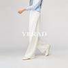 Lyocell cotton wide leg pants women's casual pants loose Tencel floor length straight leg pants