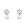 925 Silver Needle High-End Bow Pearl Stud Earrings