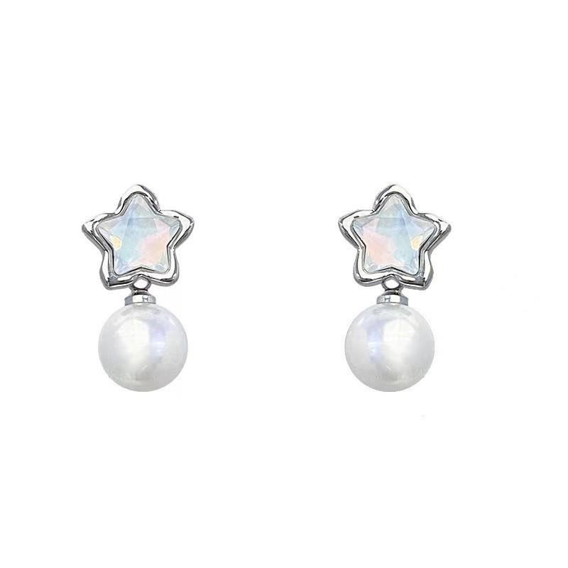 925 Silver Needle High-End Bow Pearl Stud Earrings