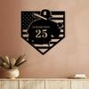 Custom Engraved Baseball Player Metal Wall Art Deco Style Personalized New Year Home Training Fields