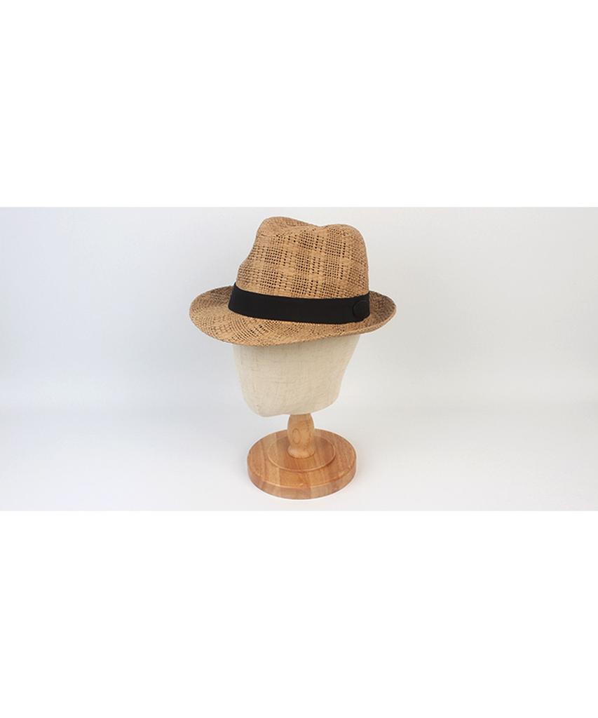 Yunibeosyeolkemiseuteuli Bu Check Beige Short Fedora Summer Fedora