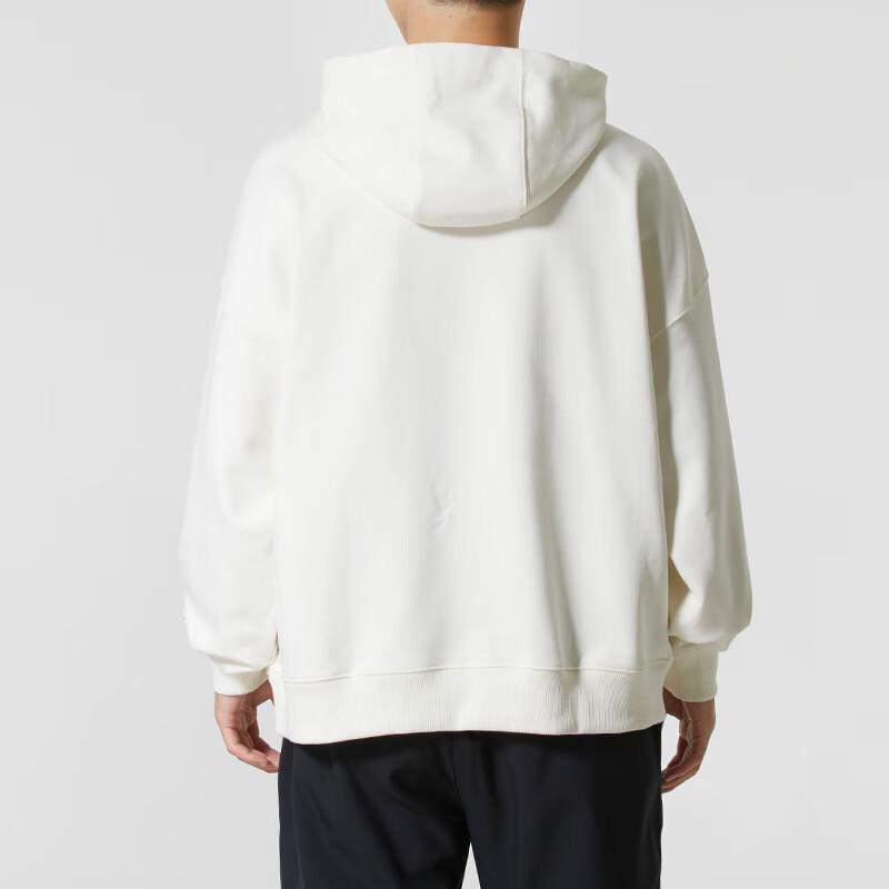 New Balance Sweatshirts Men's Ivory White Hooded Moderate Regular