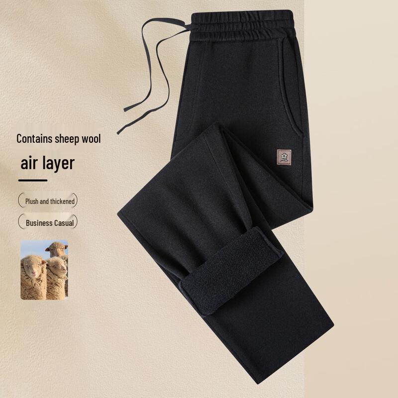 

MONTAGUT Men s Lamb Wool Lined Straight-Leg Casual Pants M