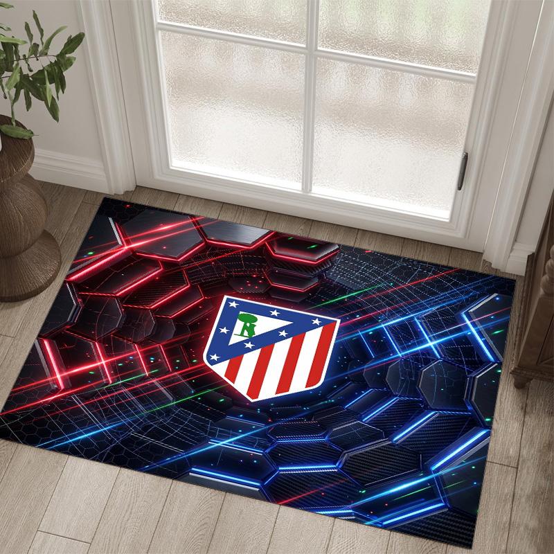 Atletico Madrid Design Crystal Velvet Carpet Cozy Non?Slip Printed Rug For Bedroom Living Room Entrance