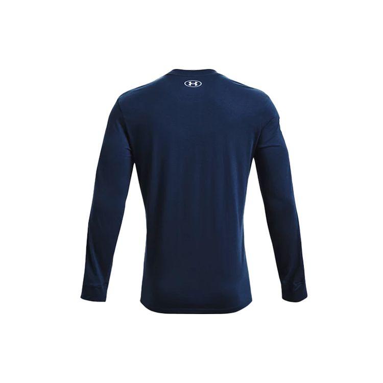 Under Armour Sportstyle Color Block Logo Training Long Sleeve T-Shirt Men tops Academy-Blue 1366464-408