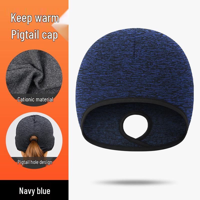 Winter Fleece Ponytail Hat: Windproof, Quick-Dry, Ear-Protecting for Running, Hiking, Cycling