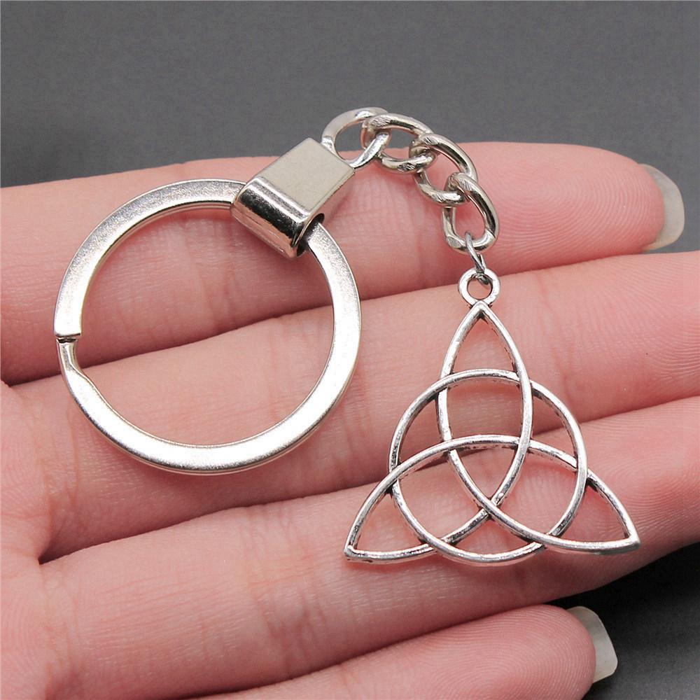 Star of David Talisman Amulet Pendant Antique Bronze Metal Keychain with 30mm Ring for Boys Bag Charm