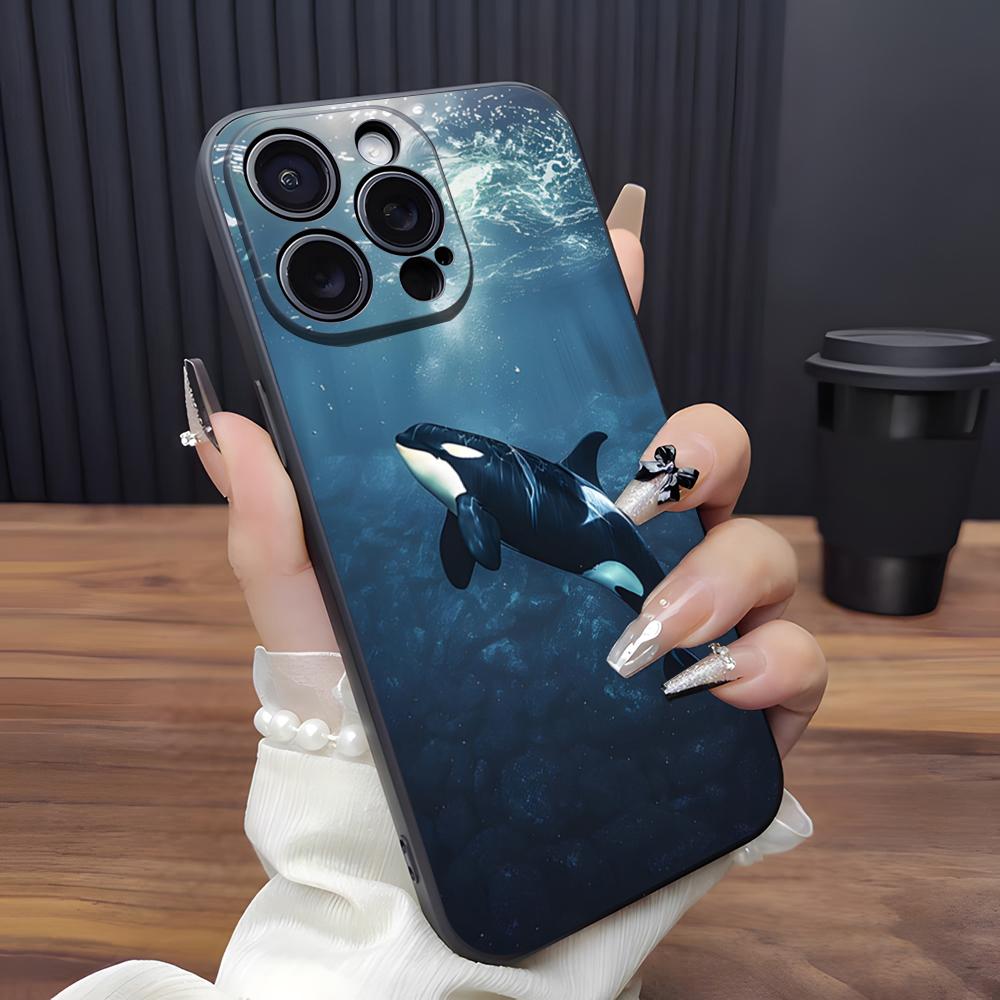 Ocean Animal Whale Phone Case For IPhone 17 Pro Max 15 Pro 16 14 Plus 12 13 Mini 11 Pro Shockproof Soft Cover