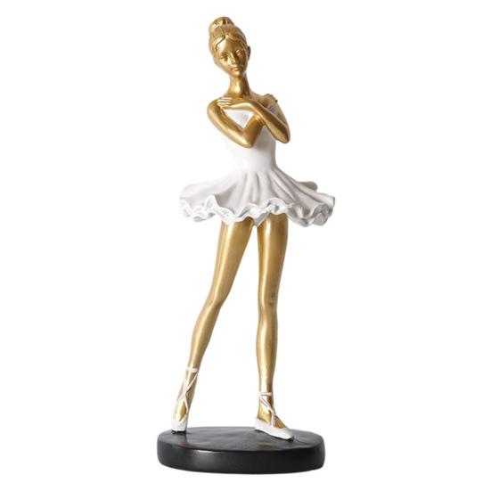 Counterweighted Base Figurine Ballet Dancer Figurine, Ballerina Statue with Stable Round Base, Resin Artistic Dance Sculpture Figurines, Elegant