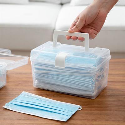 Portable Household Waterproof Sundries Holder Mask Storage Box Medicine Chest With Handle