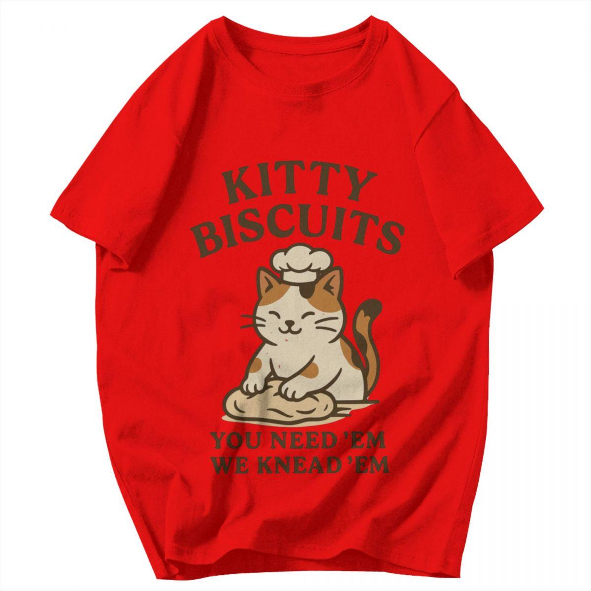 Men T Shirt Kitty Biscuits We Knead Em You Need Em Cat Lover Baking Trendy Gifts Y2K Graphic Customized Unisex Tops T Shirts S